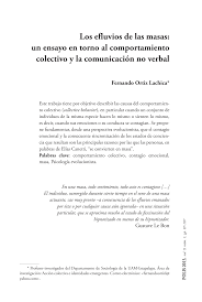 Los efluvios de las masas: un ensayo en torno al comportamiento colectivo y  la comunicación no verbal