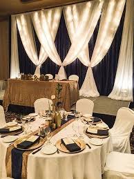 Black And Rose Gold Table Setting Image Result For Navy Blue And Rose Gold Centerpieces Head Table Wedding Backdrop Wedding Table Settings Wedding Backdrop