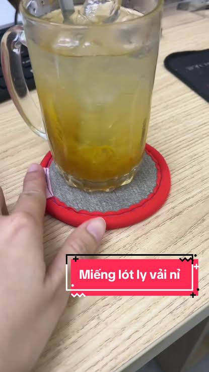 Miếng lót ly vải nỉ chống thấm – combo 10 miếng tiện lợi