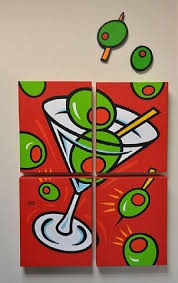 Burton Morris Martini Quad Acrylic Painting Inspiration Pop Art Painting Painting Art Projects