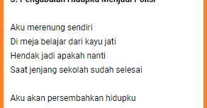 Nah buat sobatsiana yang hibi baca pantun atau saat ini sedang mencari referensi pantun cita cita maka dapat mengutip. 100 Puisi Cita Cita Menjadi Polisi Dokter Guru Tentara Bidan Dan Lain Lain Puisi Arif Rahmawan
