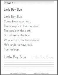 Little Boy Blue Free Printable Worksheets For Kids Kids Worksheets Printables Little Boy Blue Kindergarten Lessons
