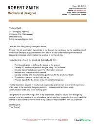 Mechanical Designer Cover Letter Examples - Qwikresume