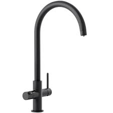 Kitchen sink taps boiling water. Abode Prothia Matt Black 3in1 Boiling Hot Water Swan Spout Kitchen Sink Tap Kitchen From Taps Uk