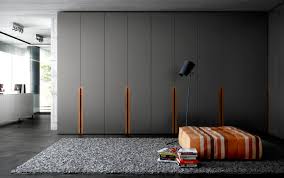 The doors can also be customized with classic interior design different types of handles to be positioned at will, to create unexpected graphic games. Contemporary Wardrobe Pla Carre Furniture Lacquered Wood With Swing Doors