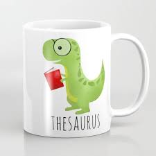 Thesaurus Mug By A Little Leafy Society6 Mugs Canvas Drawing Cute Dinosaur