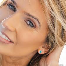 Kit Heath Coast Pebble Azure Gemstone Stud Earrings