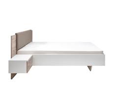 Découvrez nos offres tete de lit avec chevet suspendus : Lit 160x200 Cm Avec Chevets Suspendus Gravita Imitation Chene Et Blanc Lit But