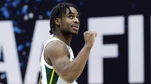 Donovan mitchell utah jazz nike icon jersey wallpaper with the team's main sponsor, 5 for the fight campaign. Donovan Mitchell Sports Baylor Davion Mitchell Jersey Ahead Of Championship Game Ksl Sports