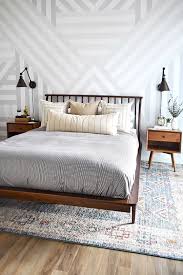 Find mid century bedroom rug to inspire you. Mid Century Modern Bedroom Design With Graphic Removable Wall Mural Mid Century Modern Bedroom Design Cozy Master Bedroom Mid Century Modern Bedroom