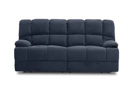 Crafted for the modern home, its streamlined silhouette takes centre stage while comfort remains at the core thanks to resilient dunlop enduro foam seating and plush cushioning. Dark Blue Spartacus Fabric 3 Seater Recliner Lounge Amart Furniture