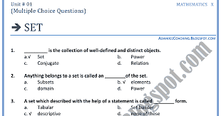 Sets Mcqs Mathematics Notes For Class 10th Mathematics Studying Math Basic Math
