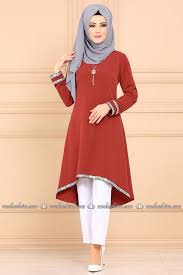 Modaselvim Tunik Payet Detayli Tesettur Tunik Pl883 Kiremit Tunik Kiyafet Moda