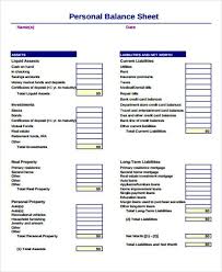 Personal Balance Sheet Balance Sheet Balance Sheet Template Templates Free Design