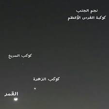 شبكة أجواء فلك صورة لمثلث القمر و كوكبي الزهرة و المريخ و نجم الجنب من كوكبة الفرس الأعظم algenib وهو نجم متغي instagram posts instagram lockscreen
