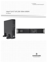 Emerson Liebert Gxt3 User Manual Pdf Download Manualslib