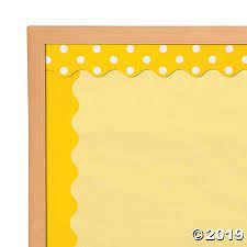 Double Sided Solid Polka Dot Bulletin Board Borders Yellow Walmart Com In 2021 Bulletin Board Borders Sunshine Classroom Theme Bulletin Board Border