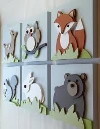 3d Woodland Animals Nursery Decor Baby Kids Room Wood Wall Art Fox Rabbit Squirrel Deer Set Of 4 In 2020 Animal Nursery Decor Kids Room Wall Decor Wood Nursery