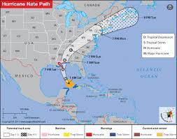 Hurricane Nate Path Map Updates Hurricane Nate Track Map 2017