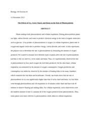 Photosynthesis Lab Report Observation Of Photosynthesis Rate In Spinach Leafs Irving Miramontes Biology 1107 Tu Course Hero