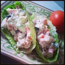Imitation Crab Meat Lettuce Wraps Recipe Lettuce Wrap Recipes Crab Recipes Healthy Crab Wrap Recipe