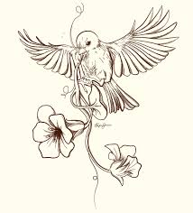 Bird And Flower Tattoo Designs Bird Flowers By Pako Garcia Via Behance Bird Drawings Geometric Tattoo Bird Bird Sketch