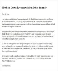 Free 8 Sample Physician Recommendation Letter Templates In Ms Word Pdf Google Docs Pages