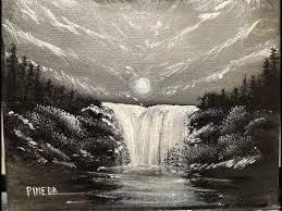 Black And White Acrylic Painting For Beginners Black And White Waterfall Acrylic Painting For Beginners Youtube In 2020 Waterfall Paintings Acrylic Painting Simple Acrylic Paintings