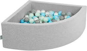 Kiddymoon 90x30cm 200 Balles Piscine A Balles 7cm Pour Bebe Quart Angulaire Fabrique En Ue Gris Clair Perle Gris Transparent Babyblue Menthe Amazon Fr Jeux Et Jouets