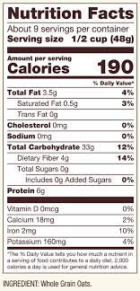 For an oatmeal bath you can use unflavored instant oatmeal, quick oats, or regular slow cooking yes: Quaker Oats Nutrition Label India Nutritionwalls