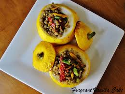 Layer squash in bottom of buttered casserole. Summer Lentil Stuffed Pattypan Squash Fragrant Vanilla Cake