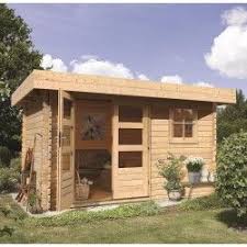 Abri De Jardin Toit Plat 9m En Bois Brut 28mm Halamir Karibu Abri De Jardin Jardins En Bois Petite Cabane De Jardin