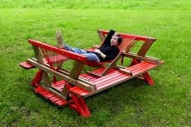 Turn A Picnic Table Upside Down And Attach A Hammock Picnic Table Pallet Picnic Tables Backyard Hammock