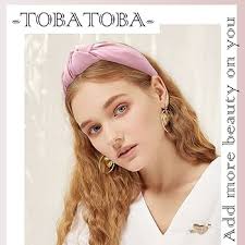TOBATOBA Women's Knotted Satin Silk Head Bands, Wide Non-Slip Fashion Hair  Accessories