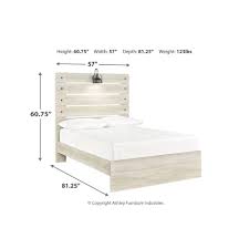 White twin storage bed 3 drawers mate's platform affiliate. Signature Design By Ashley Cambeck Twin Panel Bed In Whitewash With Lighting Nebraska Furniture Mart