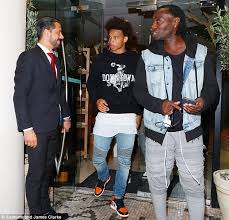 Leroy sane's girlfriend candice branded another wag a 'real groupie. Leroy Sane Heads Out On The Town With Eric Bailly And Sergio Aguero Ahead Of His 42m Move To Manchester City Daily Mail Online