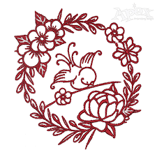 1000 x 800 jpeg 274 кб. Flower Wreath Bird Embroidery Design