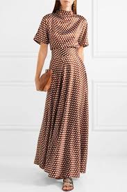 Black And White Polka Dot Maxi Skirt Brown Polka Dot Silk Satin Maxi Skirt Diane Von Furstenberg Long Brown Skirt Satin Maxi Clothes Collection
