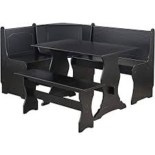 Booth seating is becoming a necessity at restaurants. Amazon Com Target Marketing Systems Traditional Style 3 Piece Nook Corner Dining Set Seats 6 Black Furniture Decor