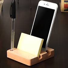 Universal Desk Wood Pen Mobile Smart Phone Holder Memo Pad Storage Stand Office Wooden Phone Holder Diy Phone Holder Wood Pens