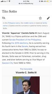 Tito (footballer, born 1980), full name bruno miguel areias de sousa, portuguese footballer; Someone Has Edited Tito Sotto S Wiki Page And It S Hilarious Philippines