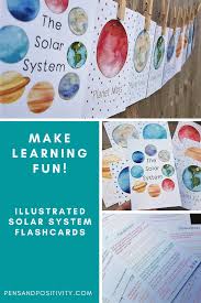 Solar System Educational Learning Cards Illustrated In 2020 Learning Cards Solar System Bad Gifts