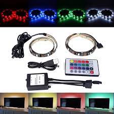2 x 50cm smd5050 led waterproof usb rgb strip mood changing light lamp tv backlight kit remote description this led lights behind tv tv backlight lamp light