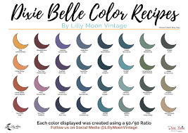 Dixie Belle Color Recipes Dixie Belle Paint Paint Color Chart Chalk Paint Colors