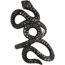 Black And White Diamond Pattern Snake Repossi Black Diamond Interlaced Snake Ring Black Diamond Jewelry Black Diamond Band Ring Black Diamond Ring