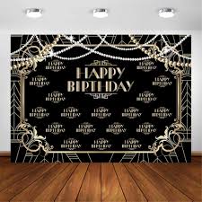 Scott fitzgerald, presents a critical portrait of the american dream through its portrayal of the 1920s new york elite.by exploring themes of wealth, class, love and idealism, the great gatsby raises powerful questions about american ideas and society. Buy Avezano Great Gatsby Backdrop For Birthday Party Black Gold Roaring Twenties Gatsby Theme Happy Birthday Party Banner Decoration Photoshoot Photography Background 7x5ft Online In Turkey B08g1nrt61