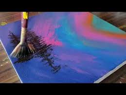 Northern Lights Easy Abstract Painting Demo For Beginners Satisfying Daily Art Learn Acrylic Painting Northern Lights Painting Abstract Landscape Painting
