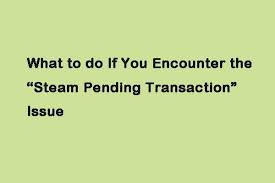 What To Do If You Encounter The Steam Pending Transaction Issue In 2020 Steam You Tried Fix It