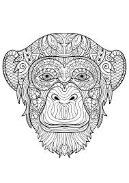 Get the best of them in here! Monkey Head Monkeys Adult Coloring Pages