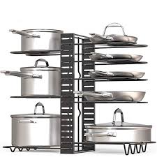 Check spelling or type a new query. Nex Adjustable Pan Organizer Rack Pot Lid Cookware Holders For Kitchen Cabinet Pantry Black Storage Organization Cabinet Drawer Organization Ohmychalk Com